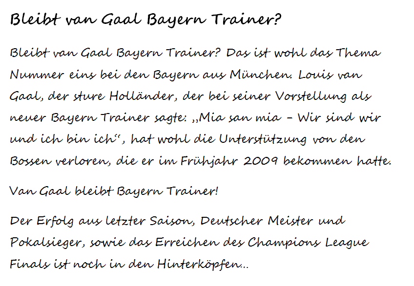 Bleibt van Gaal Bayern Trainer?