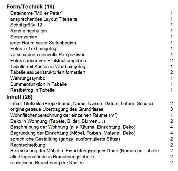 Beurteilungskriterien