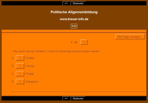 Quiz zur politischen Allgemeinbildung - © www.breuer-info.de